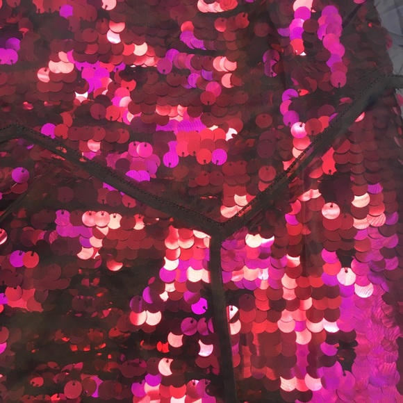 Free People Garment Pink Sequins w/ Sheer Overlap - Picture 7 of 8